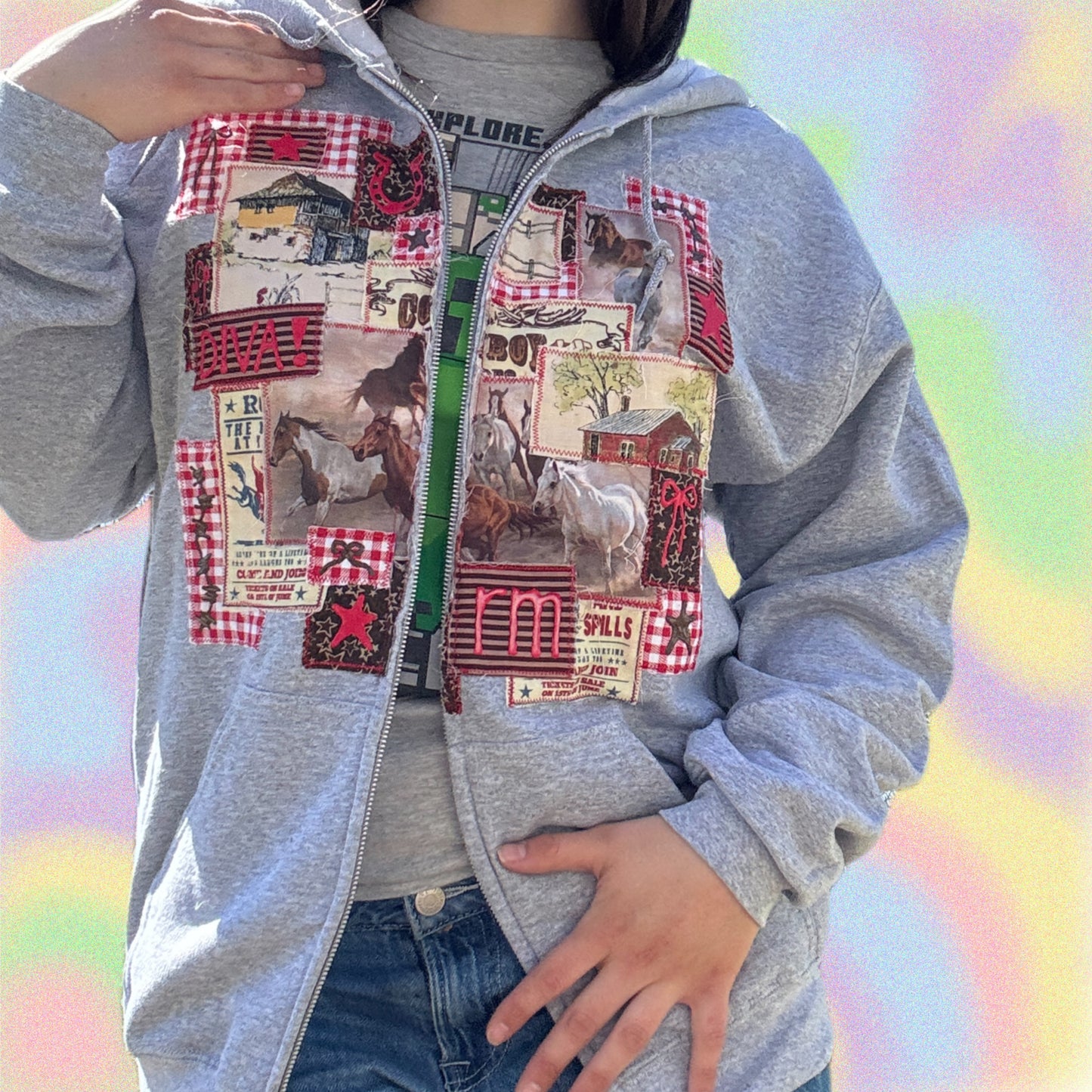 Role Model Kansas Anymore Custom Medium Grey Zip-Up